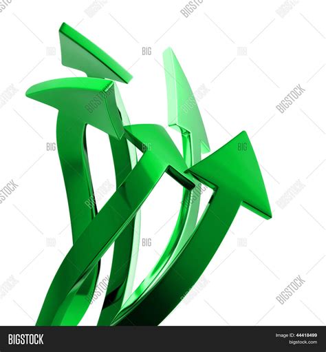 Greenl Arrows On White Image & Photo (Free Trial) | Bigstock