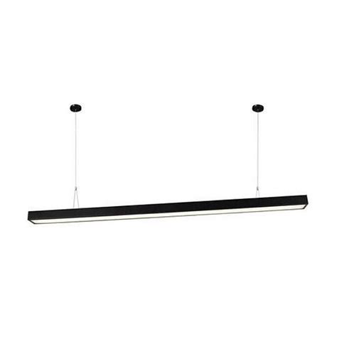 Pendente Linear Retangular Cm W Led Integrado Preto Branco Quente