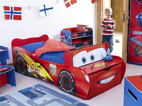 Disney Cars Lit Enfant Flash Mcqueen Avec Rangement Pour Matelas Cm