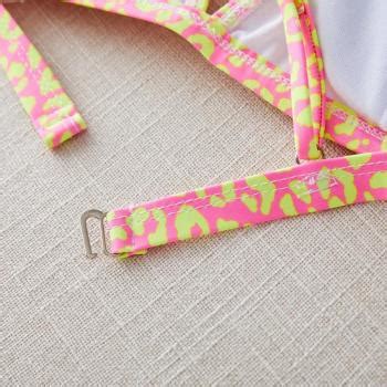 Wholesale Sexy Coconut Tree Printing Padded Backless Sling Bikini Set