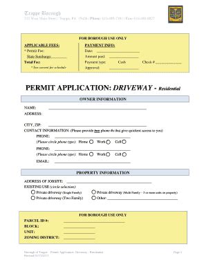 Fillable Online Application Packet For Plan Review Driveway