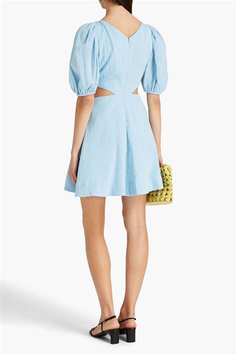 Simkhai Helen Embellished Cutout Cotton Gauze Mini Dress The Outnet