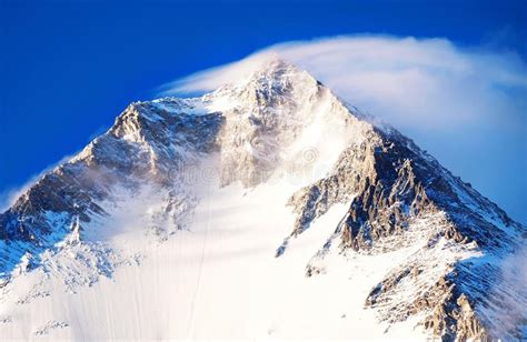 Mountain Peak Everest Highest Mountain In The World Stock Image