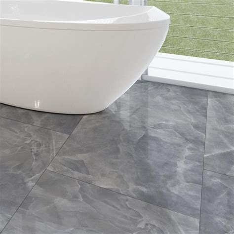 Onyx Grey Polished Porcelain Tiles 120 X 60cm Total Look Tiles