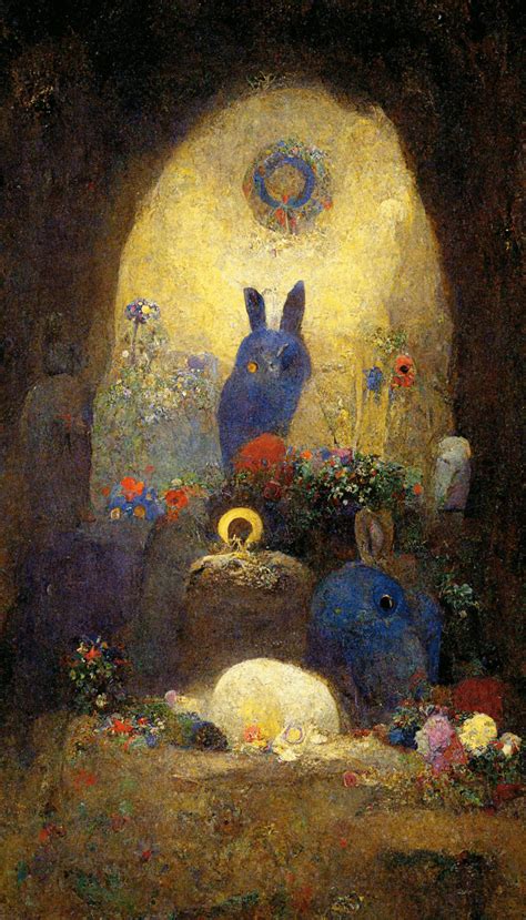 Evocation By Odilon Redon Including Rabbits Creative Fabrica