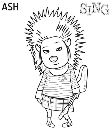 Sing Movie Ash Coloring Page Coloring Pages