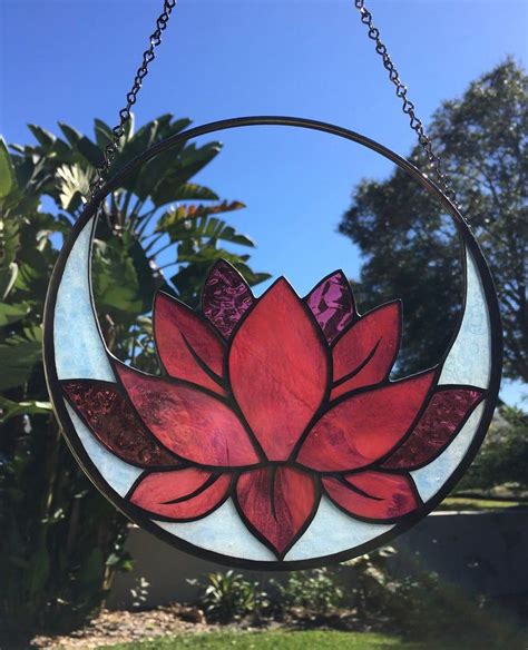 8 Lotus Stained Glass Sun Catcher Etsy Artofit