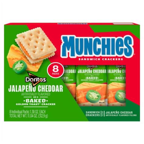 Munchies Baked Jalapeno Cheddar Sandwich Crackers, 8 ct / 1.38 oz - QFC