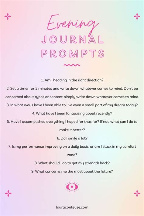 A Pin For A Blog Post That Talks About Evening Journal Prompts Daily