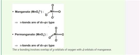 The Manganate And Permanganate Ions Are Tetrahedral Due To