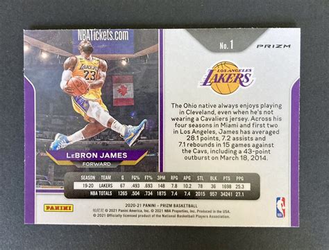 2020 Panini Prizm 1 LeBron James Red Ruby Wave Kobe Tribute Dunk NBA