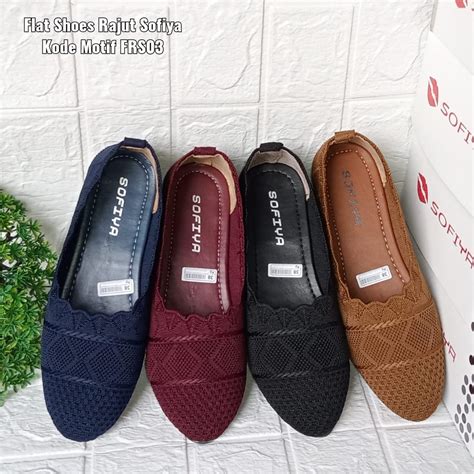 Jual Flatshoes Rajut Sofiya Model Kekinian Terbaru Rajut Sepatu Flat