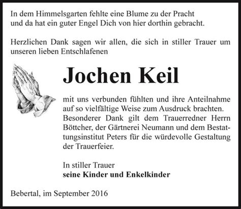 Traueranzeigen Von Jochen Keil Abschied Nehmen De