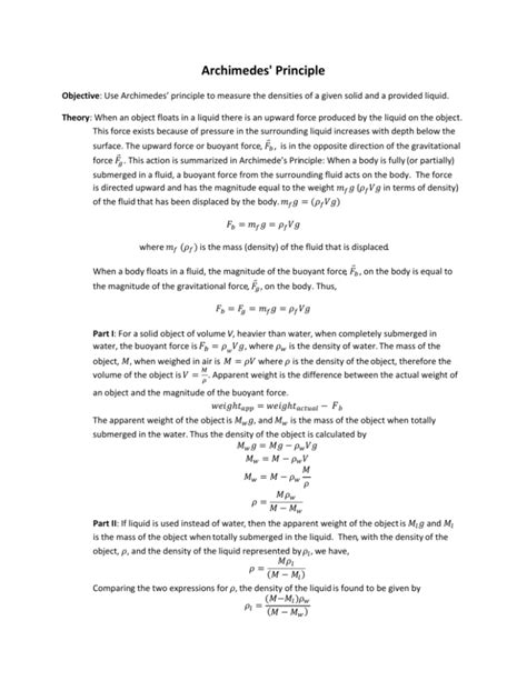 Archimedes' Principle