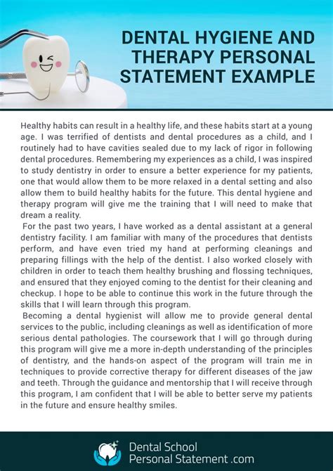 Dental Hygiene And Therapy Personal Statement Example Personal