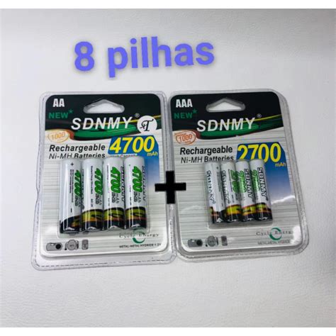 Pilha bateria Recarregável de AA 4700mAh AAA 2700mAH Garregador de