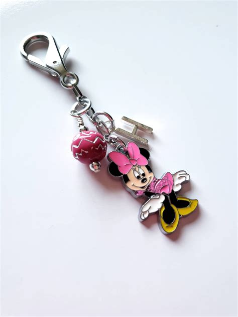 Minnie Mouse Keychain Personalized Disney Minnie Mouse Etsy