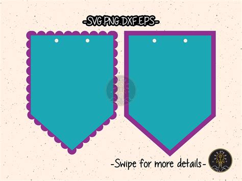 Banner Bunting Template Scallop Pennant Layered By Lanalang121 On