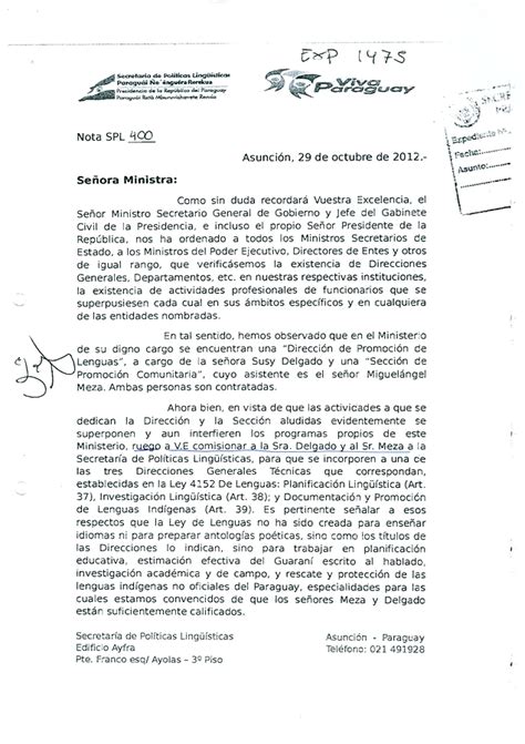 Comunicado de la Secretaría Nacional de Cultura sobre la Sra Susy