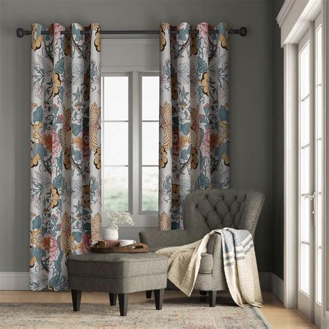 Birch Lane™ Bulah Floral Room Darkening Thermal Curtain Panels