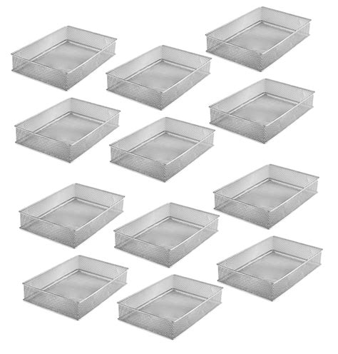 Ybm Home Silver Mesh Drawer Organizer Tray For Kitchen And Desk Drawers