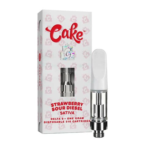 Cake Delta 8 510 Vape Cartridge 940mg Strawberry Sour Diesel