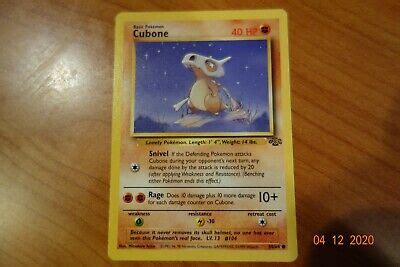 Cubone Nm M Jungle Base Set Pokemon Card Ebay