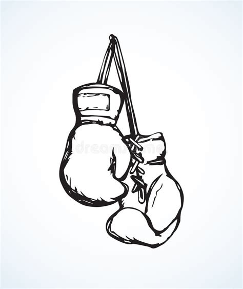 Boxing Gloves Vector Drawing Stock Vector Illustration Of Black