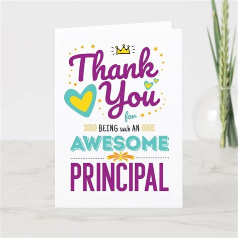 Thank You Card For Awesome Principal Zazzle Principals Day Thank