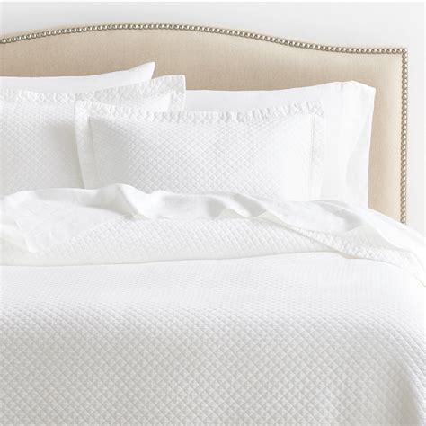 Diamond White Cotton Matelassé Pillow Shams Hudson Grace