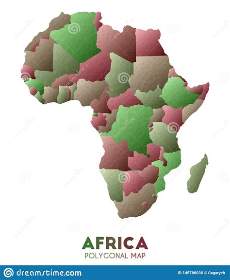 Mapa De frica Baixo Mapa Poli Real Do Continente Do Estilo Ilustração