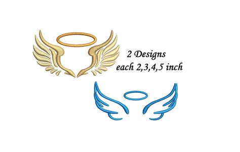 Angel Wings Embroidery Design Designs Sizes Each Machine Etsy