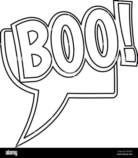 BOO, comic text sound effect icon, outline style Stock Vector Image ...