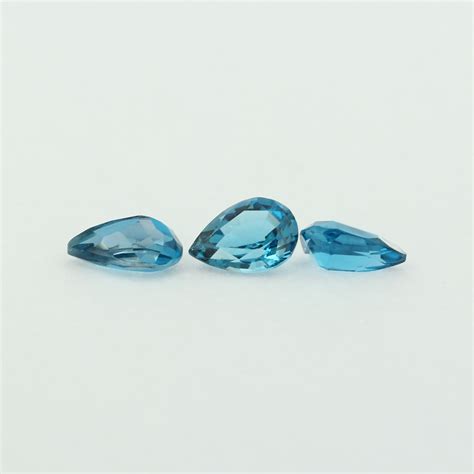 Loose Pear Shape Genuine Natural Blue Zircon Gemstone Semi Precious