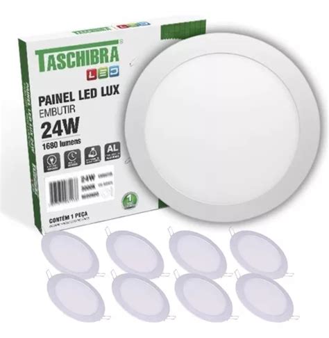 Lámpara Taschibra Kit Painel Led Embutir 24w Redondo Bivolt Plafon