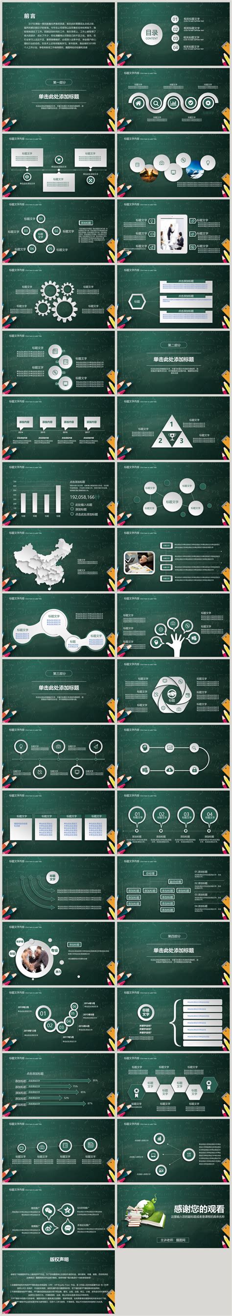 绿色大气教育培训通用ppt模版图片 正版模板下载400135608 摄图网