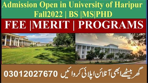 How To Apply In University Of Haripur Bs Msphd Online Apply Govt