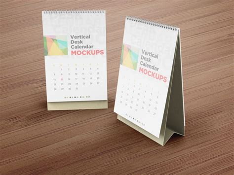 Realistic Vertical Desk Calendar Mockups On Vectogravic Design