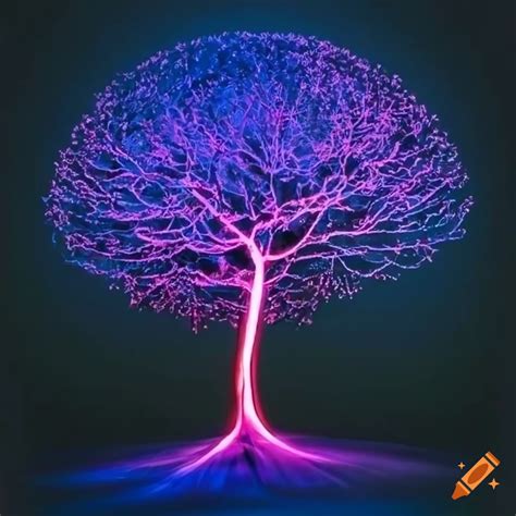 Glowing tree of light on Craiyon