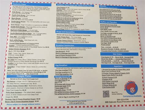 Menu at Dolly's Diner restaurant, Princeton, 909 Oakvale Rd