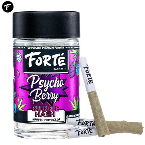 Psycho Berry Bubble Hash Infused Pre Rolls 3 Pack Forte Cannabis