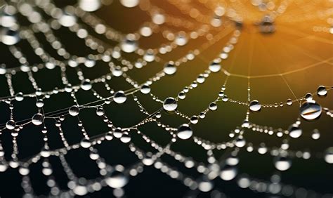 Water Droplets On Spider Web Generative Ai 30602868 Stock Photo At