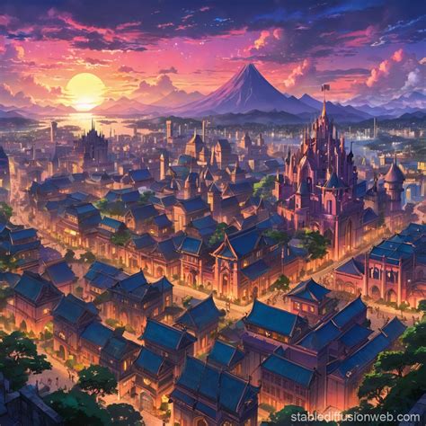 ghirapur city  golden hour stable diffusion