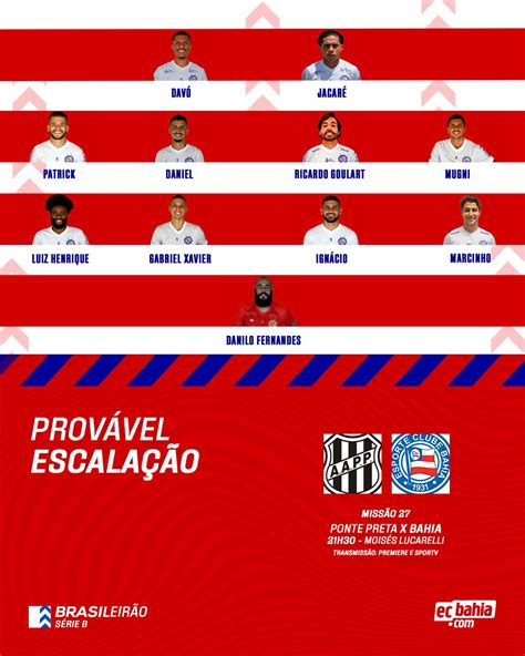 Ecbahia On Twitter Prov Vel Escala O Para O Jogo De Hoje O