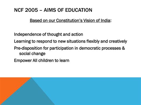 Ppt National Curriculum Framework Ncf Powerpoint