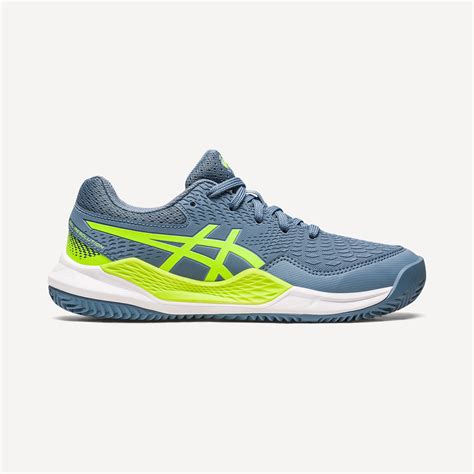 asics gel resolution  kids clay court tennis shoes blue tennis