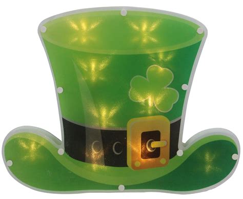 Northlight 125 Led Lighted Irish St Patricks Day Leprechaun Hat Window Silhouette With Timer