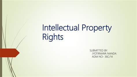 Intellectual Property Rights Ppt