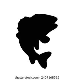 Jumping Fish Silhouette Collection Black Fish Stock Vector (Royalty ...