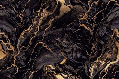 Premium AI Image Black And Gold Marble Seamless Texture Backgrounds